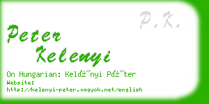 peter kelenyi business card